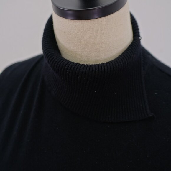 Cable‎ & Gauge Large Black Ribbed Slit Mock Neck Sleeveless Sweater Fitted Waist - Picture 2 of 10